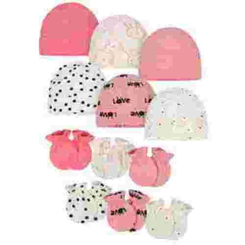 Onesies Brand Baby Girls' Cap and Mitten Set, 12 Pack, Newborn - 0/6 Months
