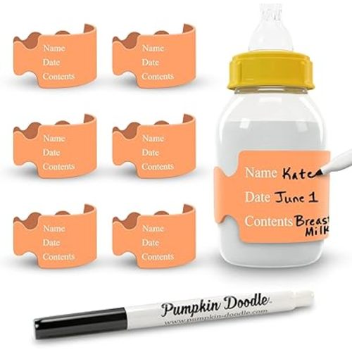 Pumpkin Doodle The Original Write and Reuse Baby Bottle Labels for Daycare