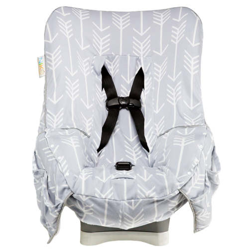 NIKO Easy Wash Children's Car Seat Cover in 100% Cotton Jersey, Grey with White Arrow Print