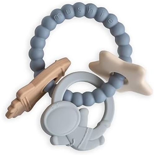 mushie Silicone Space Teething Ring Toy
