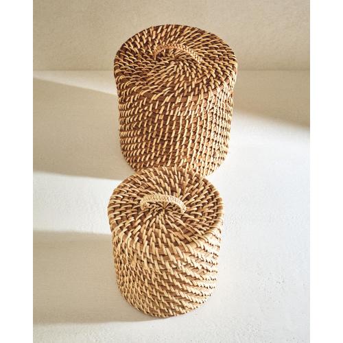KIDS’ RATTAN HAMPER WITH LID
