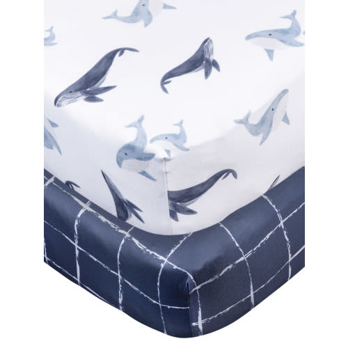 Gerber Baby Boy or Girl Unisex Super Soft Knit Crib Sheet, 2-Pack, Coastal Calm