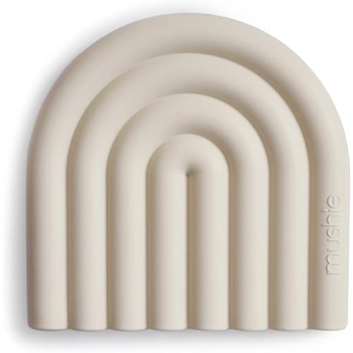 mushie Silicone Baby Teether Toy | Rainbow (Shifting Sand)