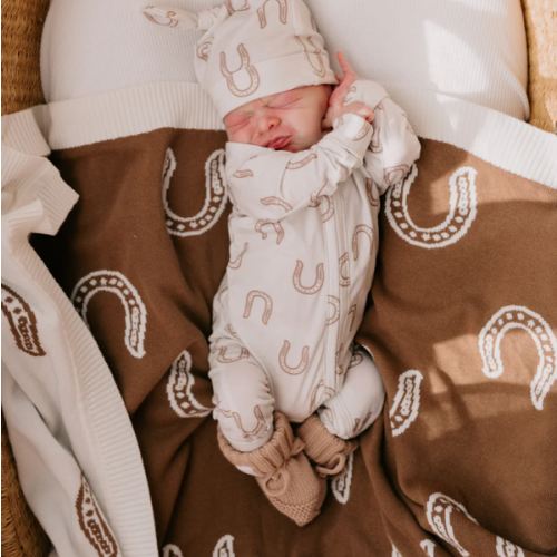 Knit Blanket | Western Horse Shoe – Little and Fern