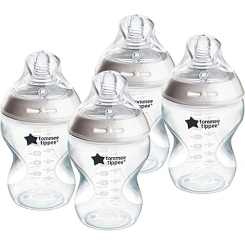 Tommee Tippee Natural Start Anti-Colic BPA Free Baby Bottles, 9oz, Slow-Flow Breast-Like Nipple for a Natural Latch, Designed for Seamless Transitions Between Bottle and Breast, Pack of 4
