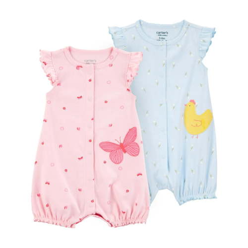 Carter's Child of Mine Baby Girl Romper, 2-Pack, Sizes 0/3-24 Months