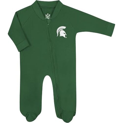 NCAA Long Sleeve Full Zip Footed Romper With Embroidered Logo