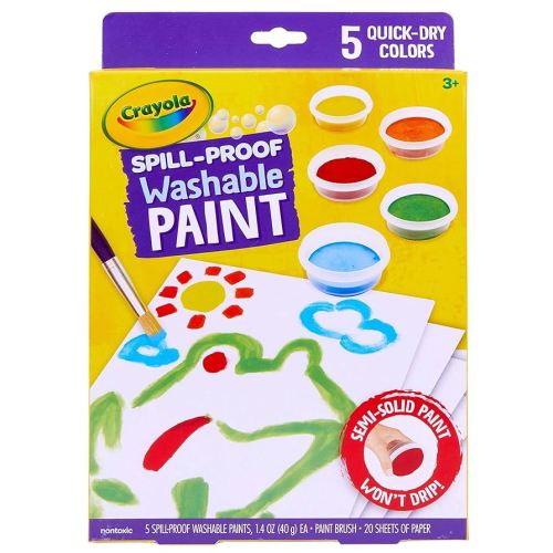Crayola Spill Proof Paint Set, Washable Paint for Kids, Ages 3, 4, 5, 6 : Toys & Games