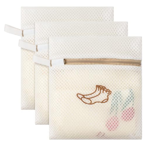 3 Pack Sock Laundry Bags by MDSXO- Small Durable Lingerie Delicates Bag for Washing Machine for Socks, Masks, Underwear [3 Pack]