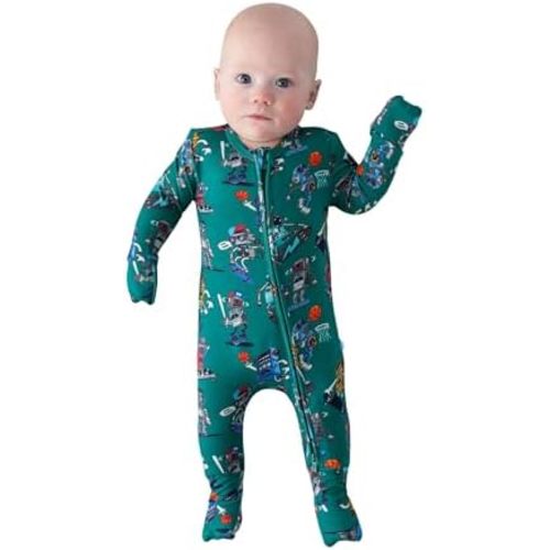 Posh Peanut Convertible Baby Sleepers - Boys Footless Baby Pajamas with 2 Way Zipper for Easy Diaper Changes