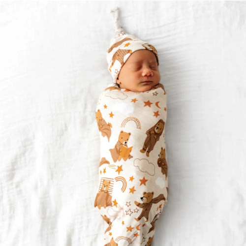 Beary Sleepy Swaddle & Hat Set - Little Sleepies