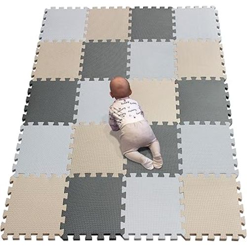 YIMINYUER® 20 Tiles (30cm×30cm×1cm Each Tile) Baby Soft Puzzle Play Mats, Kids Thick EVA Foam Floor, Toddlers & Children's Soft Interlocking Mat R01R10R12G301020