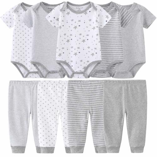Baby Layette Set Baby Boys' 9-Piece Bodysuits Pants Set Toddler Girl Boy Unisex Baby Gift Sets
