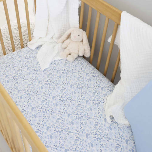 Botanical Blue Crib Sheet