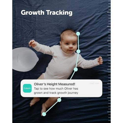 CuboAi Smart Baby Monitor 3 with Wall Mount, 2.5K QHD Night Vision WiFi Camera, 2-Way Audio, Temperature & Humidity Sensor, Cry Detection, Sleep Safety Alerts for Covered Face, App Control