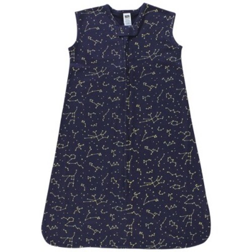 Hudson Baby Cotton Sleeveless Wearable Sleeping Bag, Sack, Blanket, Navy Constellation, 6-12 Months