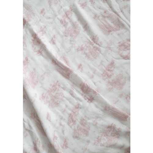 Spring Toile Pink Bamboo Baby Blanket | The Gilded Bird US