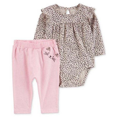 Carter's Baby Girls Cotton Leopard-Print Bodysuit & Pants, 2 Piece Set - Macy'sBack ButtonFilter Button