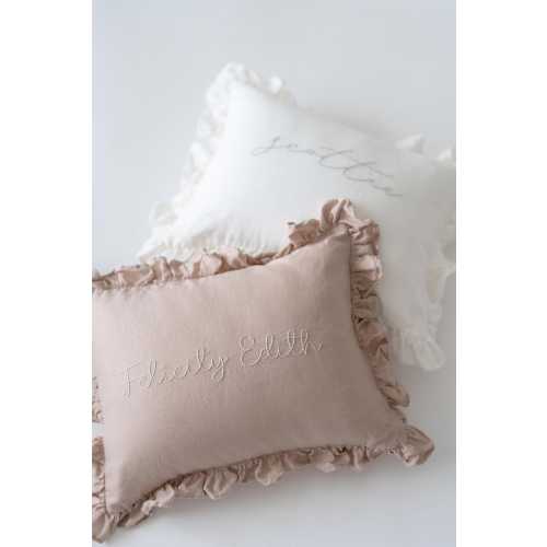 Hand-Embroidered Nursery Pillow | Custom Name Pillow
