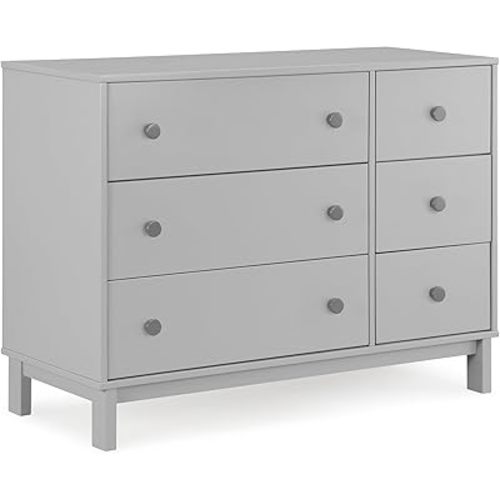 GAP babyGap Legacy 6 Drawer Dresser with Interlocking Drawers - Greenguard Gold Certified, Grey/Dark Grey