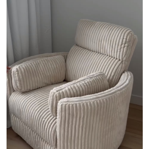 Ellery Beige Nursery Swivel Glider Reclining Chair | Living Spaces