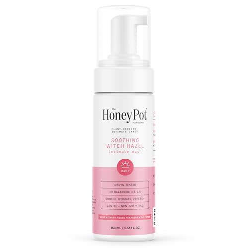 The Honey Pot Company - Witch Hazel Feminine Wash - Postpartum Essentials - Herbal Infused Hygiene Wash for Sensitive Skin - PH Balanced - Use to fill Post Partum Kit - Pregnancy Safe - 5.51 Fl Oz