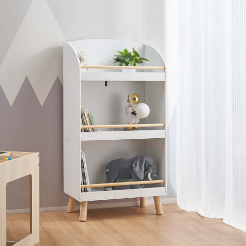 Your Zone Kids Wooden 3 Tier Bookcase,White,Age 3-6