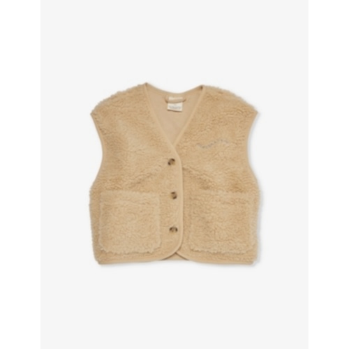 Alma logo-embroidered recycled-polyester borg gilet 3 months - 5 years