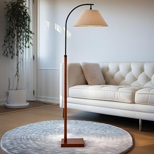 63" Black Floor Lamp for Living Rooms Tall Arc Standing Lamps for Bedrooms Tall Lamps with Foot Switch for Bedroom