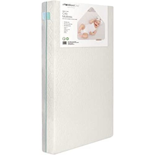 Milliard 100% Organic Cotton Cover Baby Crib and Toddler Mattress, Memory Foam Dual Sided 2 Stage for Infant and Toddlers Bed, Washable + Waterproof Outer Cover, CertiPUR and GOTS Certified