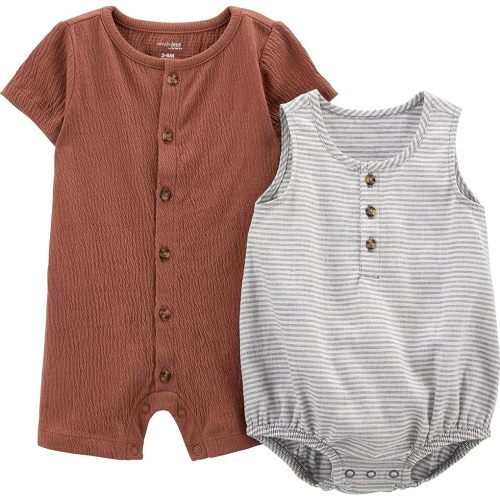 Simple Joys by Carter's baby-boys Button Rompers, Pack of 2