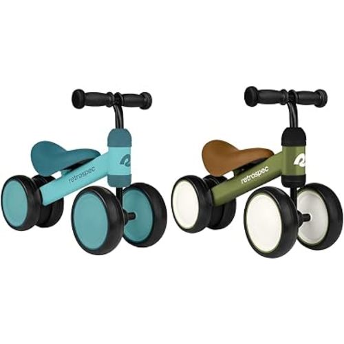 Retrospec Cricket Baby Walker Balance Bike with 4 Wheels for Ages 12-24 Months & Cricket Baby Walker Balance Bike with 4 Wheels for Ages 12-24 Months - Toddler Bicycle Toy