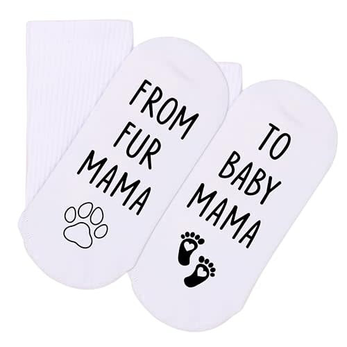 Updenet From Fur Mama To Baby Mama Socks, Pregnancy Must Haves Socks, Gifts For New Mom, Mother's Day Socks Gift.