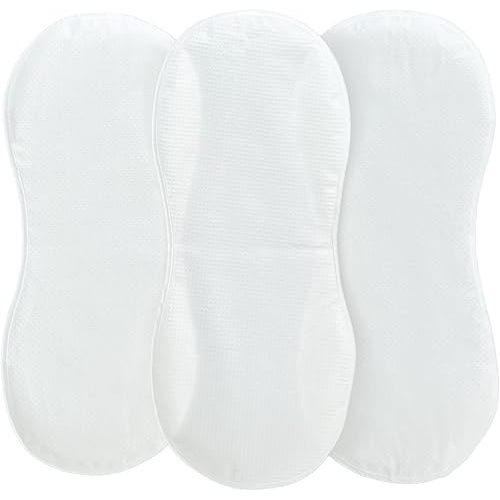 Changing Pad Liner, Fits in Peanut Shaped Changing Pads, Super Soft Peanut Changer Liners are Warm On a Baby's Back, Thicker Waterproof Pads are Machine Washable - 3 Pack