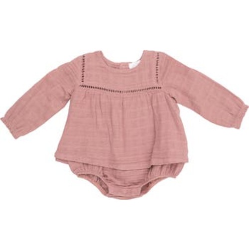 Organic Cotton Muslin Rose Skirted Bodysuit