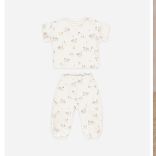 Jersey Tee + Pant Set || Swans