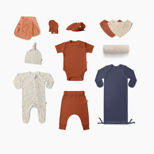 Goumi Kids x Babylist 11-Piece Layette Gift Set With Drawstring Gown - Terrazzo, 0-3 M