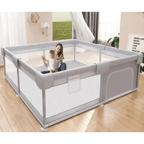 Baby Playpen 50x50 Inch, Play Pens for Babies and Toddlers Baby Fence Play Yards for Indoor & Outdoor with Breathable Mesh Anti-Fall Playpen