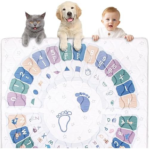 Baby Play Mat, 50x50 Playpen Mat, Thick Soft Foam Playmats for Baby, Foldable and Washable Baby Crawling Mat for Floor(Puzzle Pad)