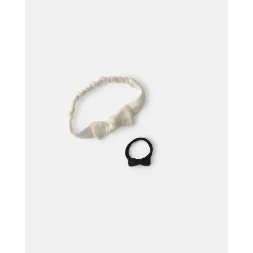 Baby Girl 2-Pack Headbands - Black/Ivory | Carter's