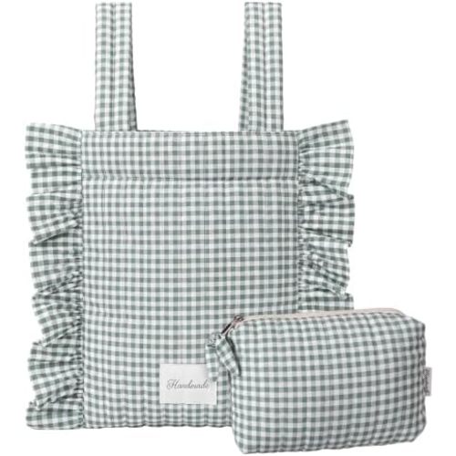 Abbylike Plaid Stroller Bag with Detachable Handle Drawstring Pocket Includes Mini Pouch Universal for Strollers