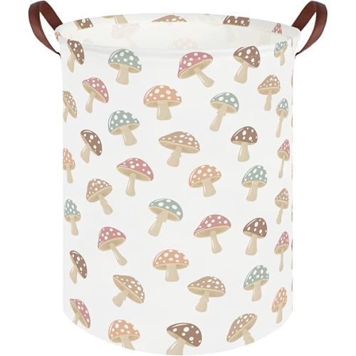 Mushroom hamper,Laundry Basket,Collapsible Canvas Waterproof Storage Bin,Nursery Hamper,Gift Baskets,baby Laundry Hampers,Room Decor(Mushroom)