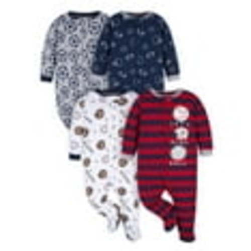 Gerber Baby Boy Sleep 'n Play Footed Pajamas, 4-Pack