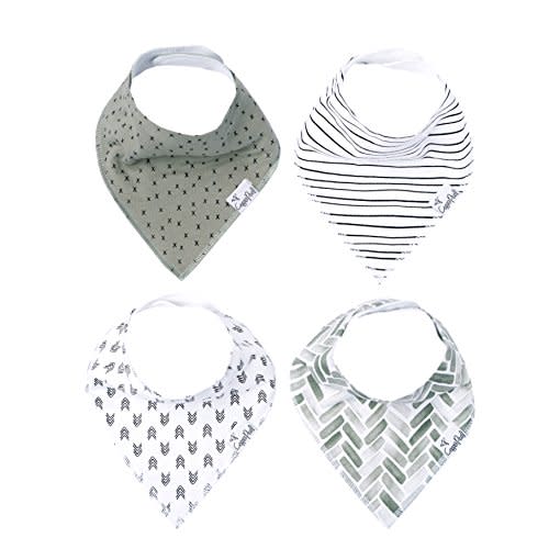 Copper Pearl Baby Bandana Bibs - 4 Pack Soft Cotton Baby Bibs for Drooling and Teething, Absorbent Drool Bibs for Baby Girl and Boy, Adjustable to Fit Newborns to Toddlers, Tons of Styles (Alta Set)