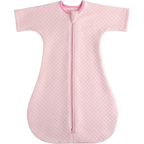 Easy Transition Baby Sleep Sack with Sleeves Soft Cotton Warm 0-6 Months 1.5 Tog, Sleeping Sack Soft Comfortable Wearable Blanket 2-Way Zipper, Sleeping Bag Sleepsack Unisex Newborn Babies Girl Boy