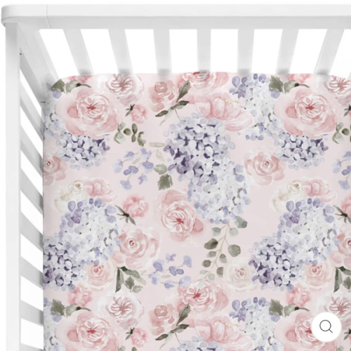 Henlee's Hydrangea Crib Sheet