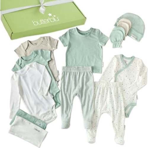 WELCOME HOME BABY 14-Piece Gift Set, Sage Twinkle - butterblu | Maisonette