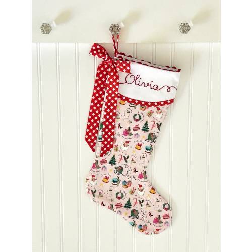 Baby Girl Christmas Stocking In Pink - Perfect for Baby's First Christmas