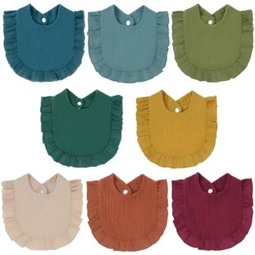8-Pack Muslin Baby Bibs Baby Drool Bibs Cotton Bandana Bibs for Baby Boy, Girls,Baby Drooling Bibs, Teething Bibs