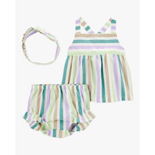 Baby Girl 3-Piece Striped Outfit Set - Carter's | Carter's